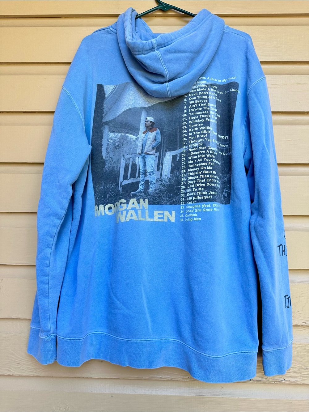 Morgan Wallen Blue Hoodie Size XL One Thing At A Time - Picture 5 of 8